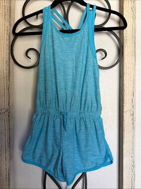 Athletic Works | Girls' Blue Strappy Romper | Small 6/6x